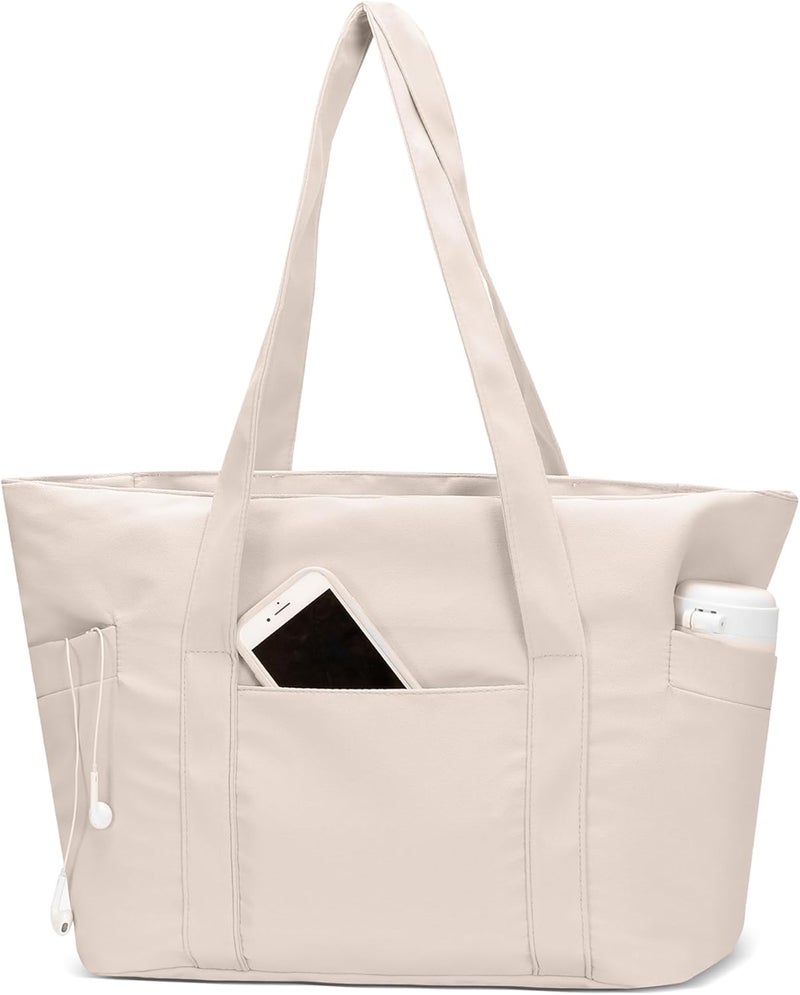 CTWWFS Tote Bag for Women, Travel Essentials Large Tote Bag with Zipper, Top Handle Handbag for Travel, Work - Image 1
